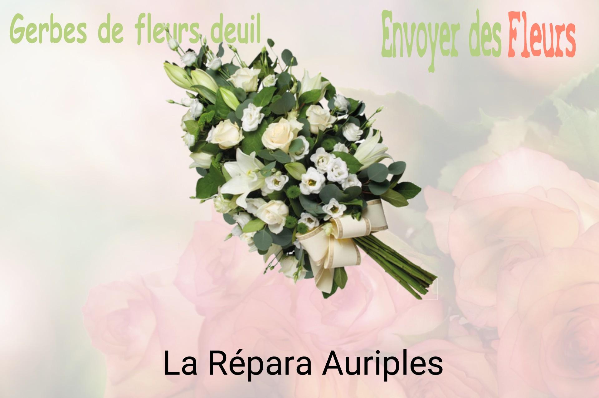 Gerbe de fleurs de deuil livrée à La Répara-Auriples